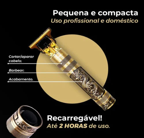 Barbeador Elétrico Profissional Golden Dragon - Faça a Barba em Poucos Segundos