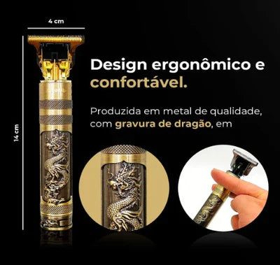 Barbeador Elétrico Profissional Golden Dragon - Faça a Barba em Poucos Segundos