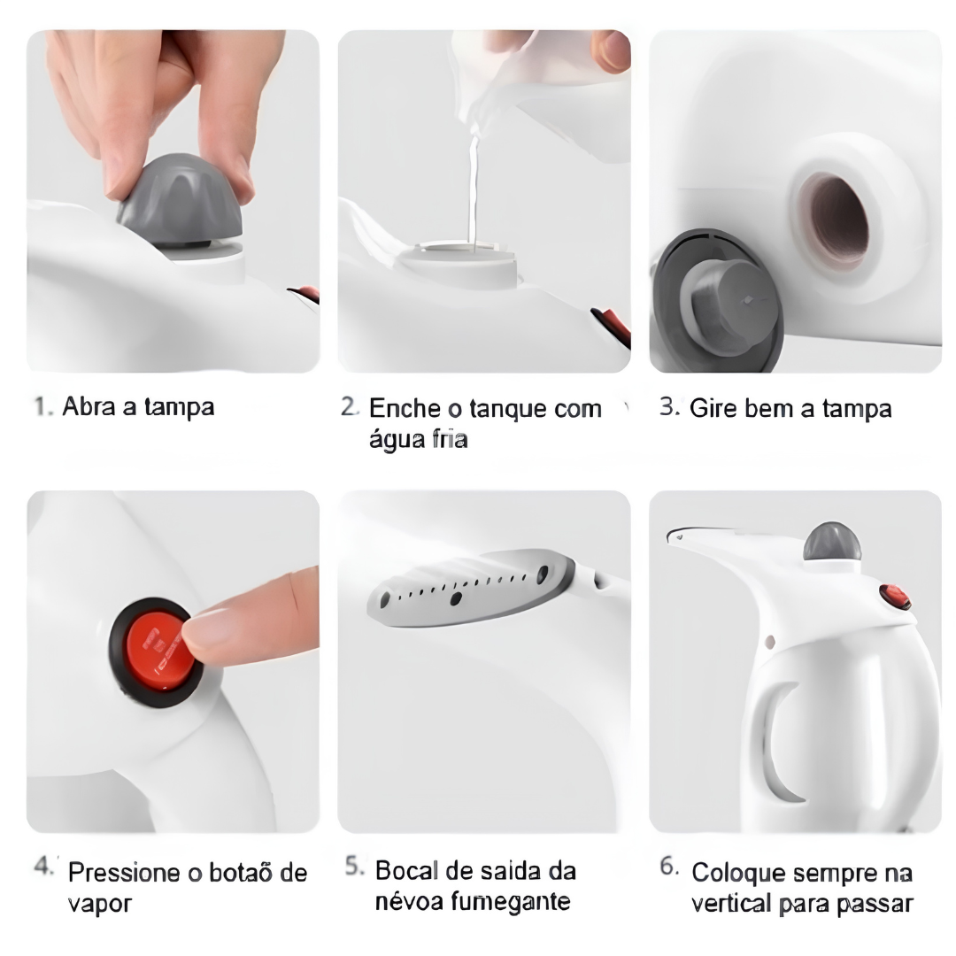 Passadeira Higienizador Roupa Vapor Portátil Alta Potência 800w 110v