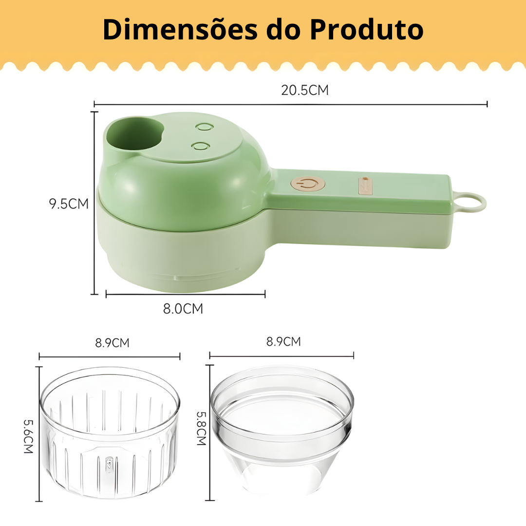 Processador Triturador Cortador Elétrico Multifuncional 3 Em 1 - EBMIX - Para Vegetais Legumes Carnes Alho Aço Inoxidável