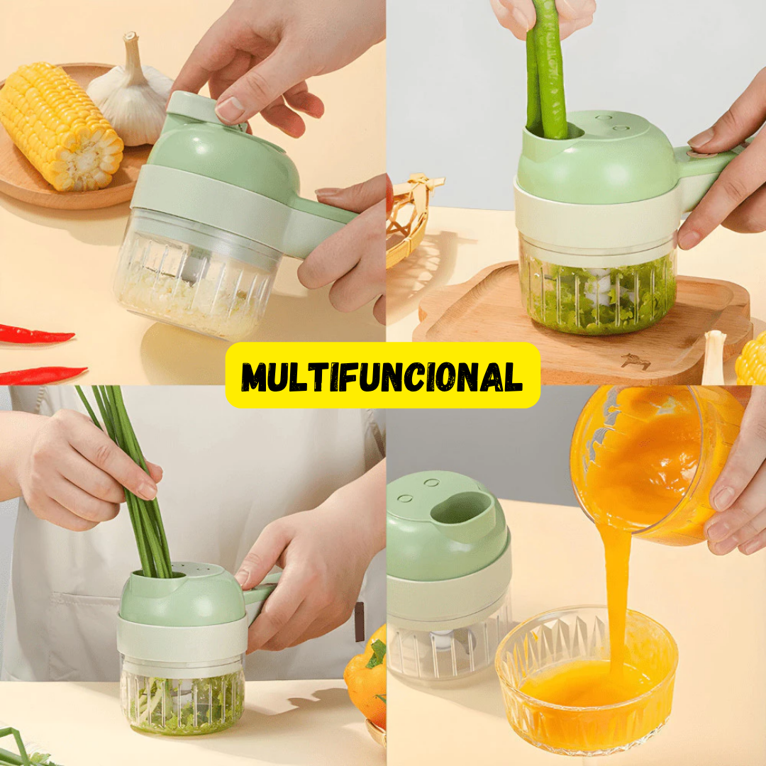 Processador Triturador Cortador Elétrico Multifuncional 3 Em 1 - EBMIX - Para Vegetais Legumes Carnes Alho Aço Inoxidável