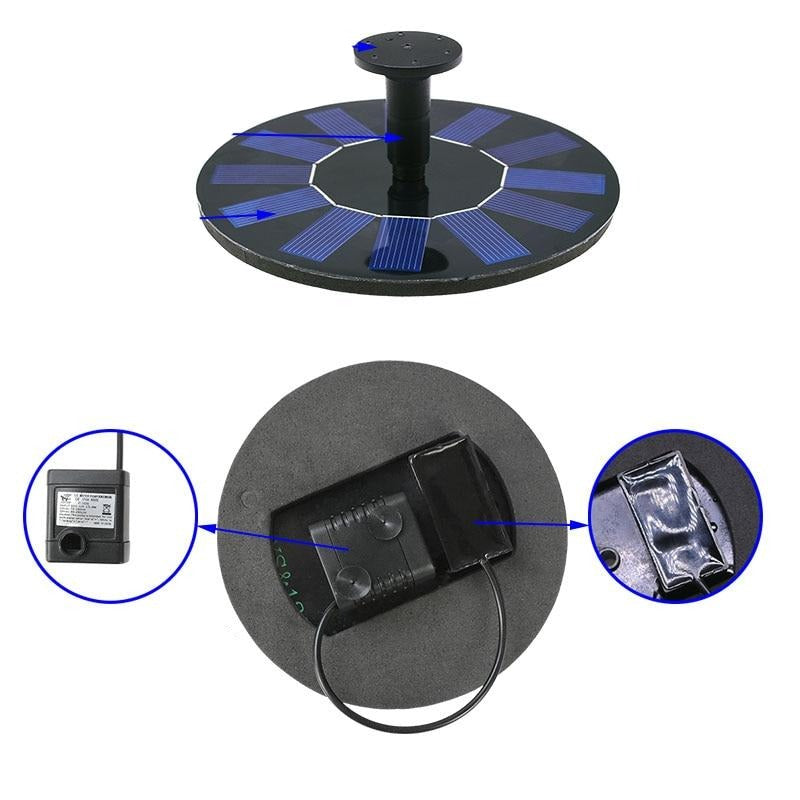 Chafariz Flutuante Fonte De Água Para Pássaros [Energia Solar]