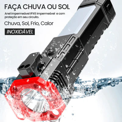 Lanterna Tática 4 em 1 com Powerbank Integrado