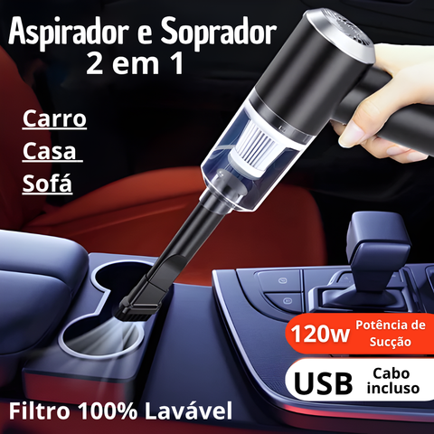Aspirador e Soprador de Pó Portátil 2 em 1 VACOPRO - Casa Carro Sofá Computador