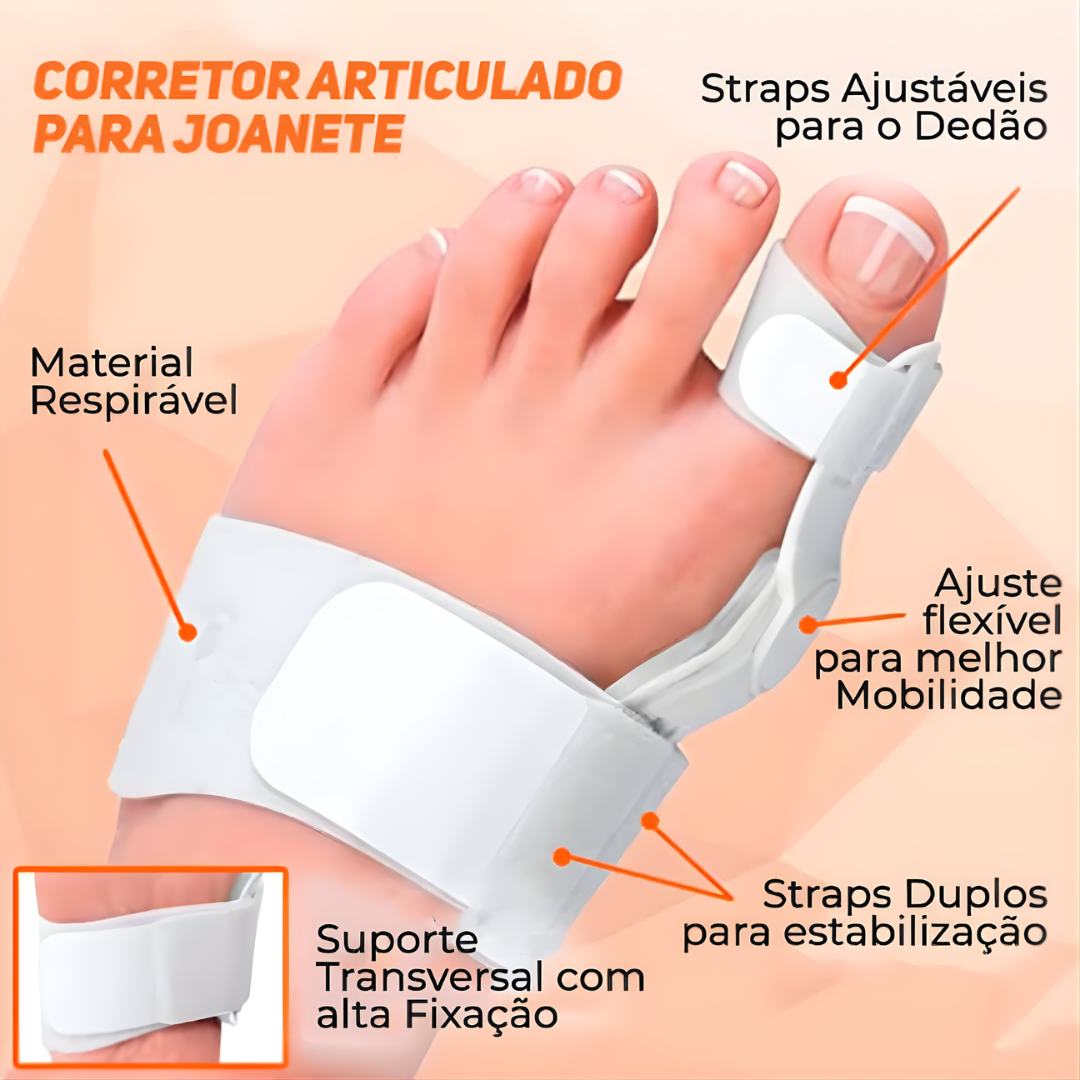 1 Par Corretor Protetor Ortopédico Articulado Para Joanete - Solução que seus pés precisam