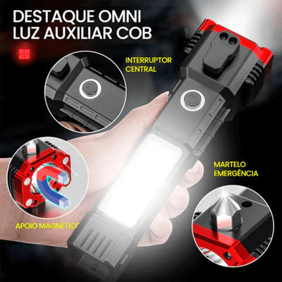 Lanterna Tática 4 em 1 com Powerbank Integrado