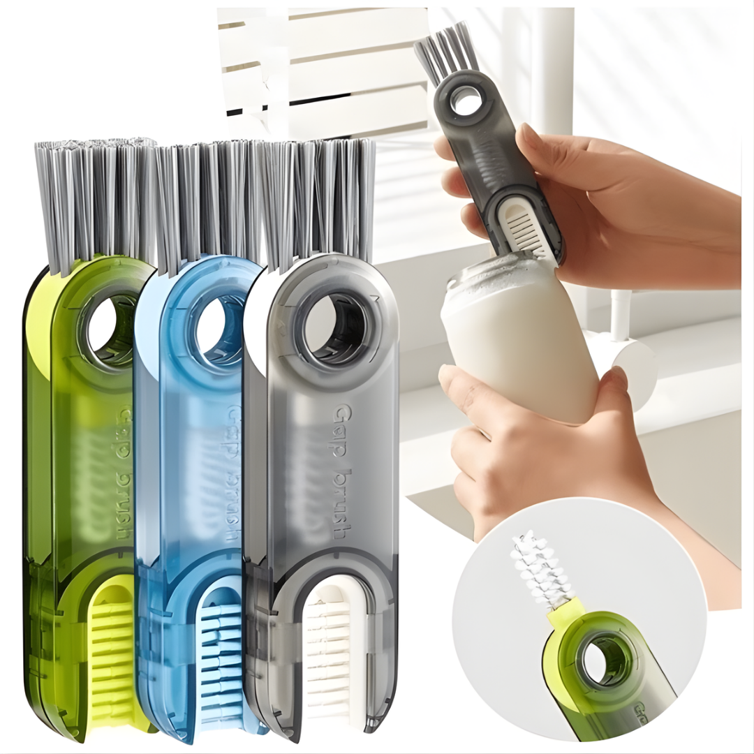 Escova TotalClean™ – 3 Funções em 1 Limpeza Profunda Garrafas Copos Tampas Cantos difíceis Compre 1 Leve 2