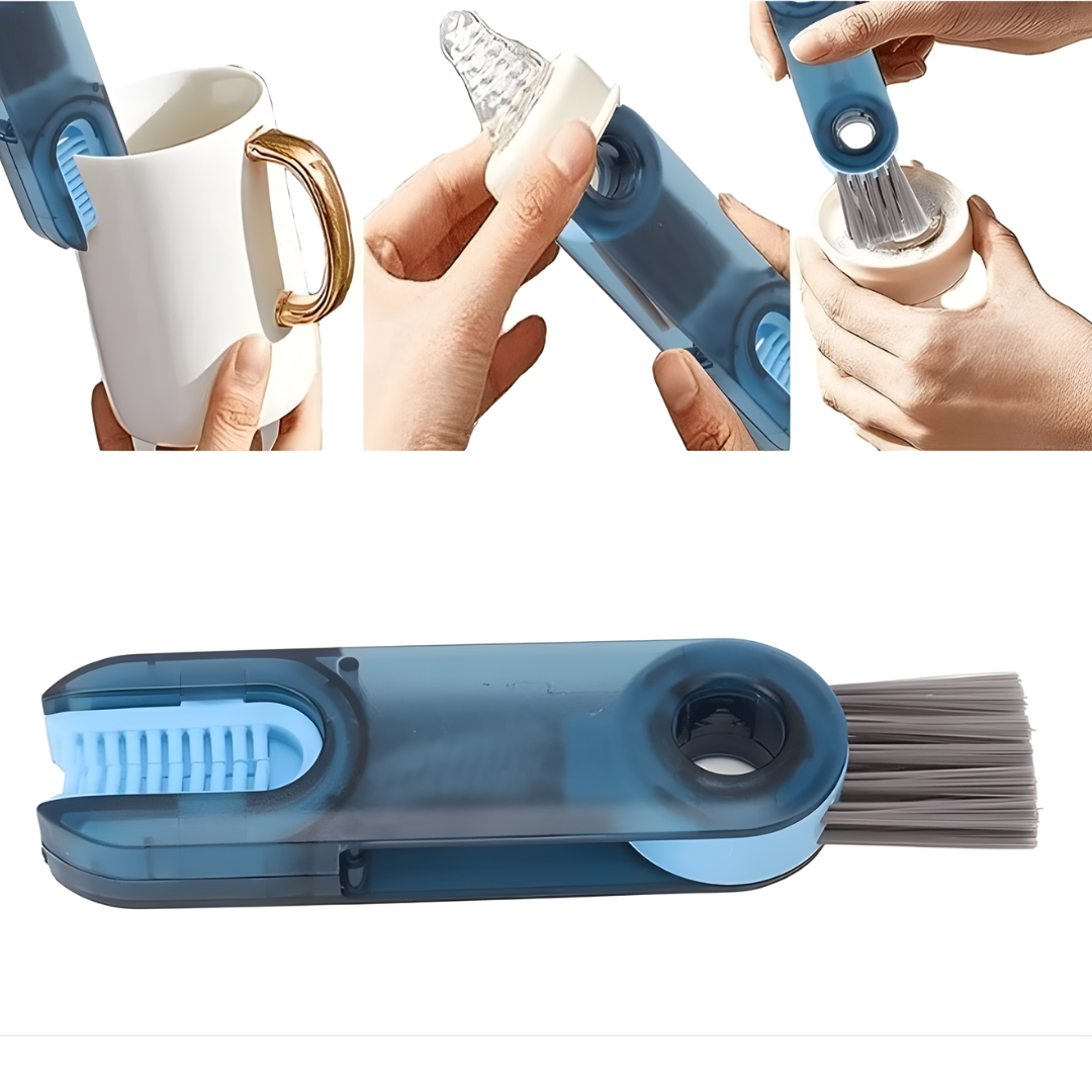 Escova TotalClean™ – 3 Funções em 1 Limpeza Profunda Garrafas Copos Tampas Cantos difíceis Compre 1 Leve 2