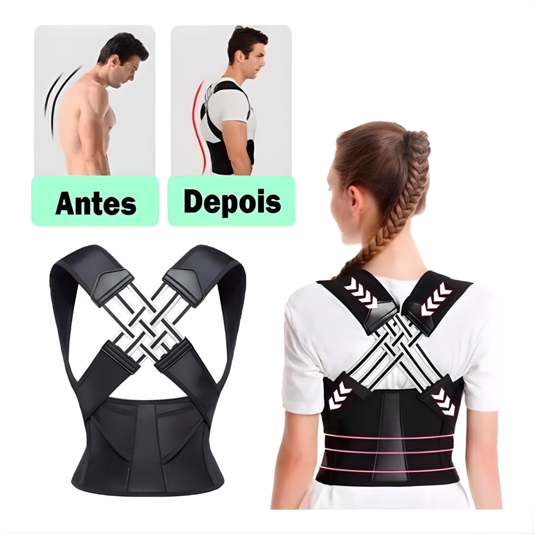 Corretor Postural Ergonômico Pro Max - Alinha Coluna Ajusta Postura Unissex