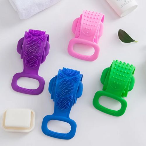 Kit com 4 Escovas de Banho em Silicone Limpeza Esfoliação e Relaxamento
