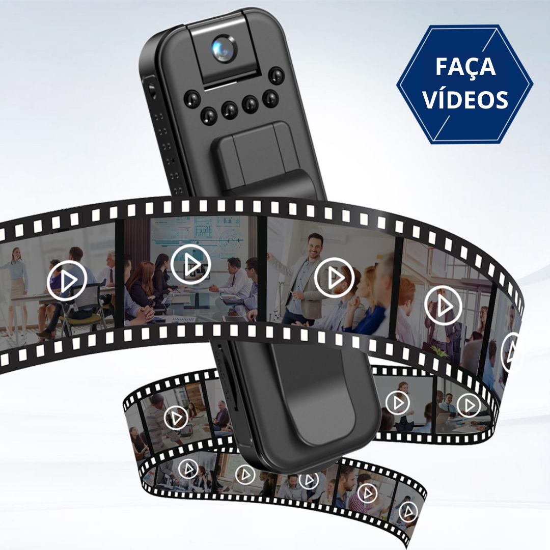 Câmera Gravadora Portátil 1080p Segurança Esportes [Visão Noturna]