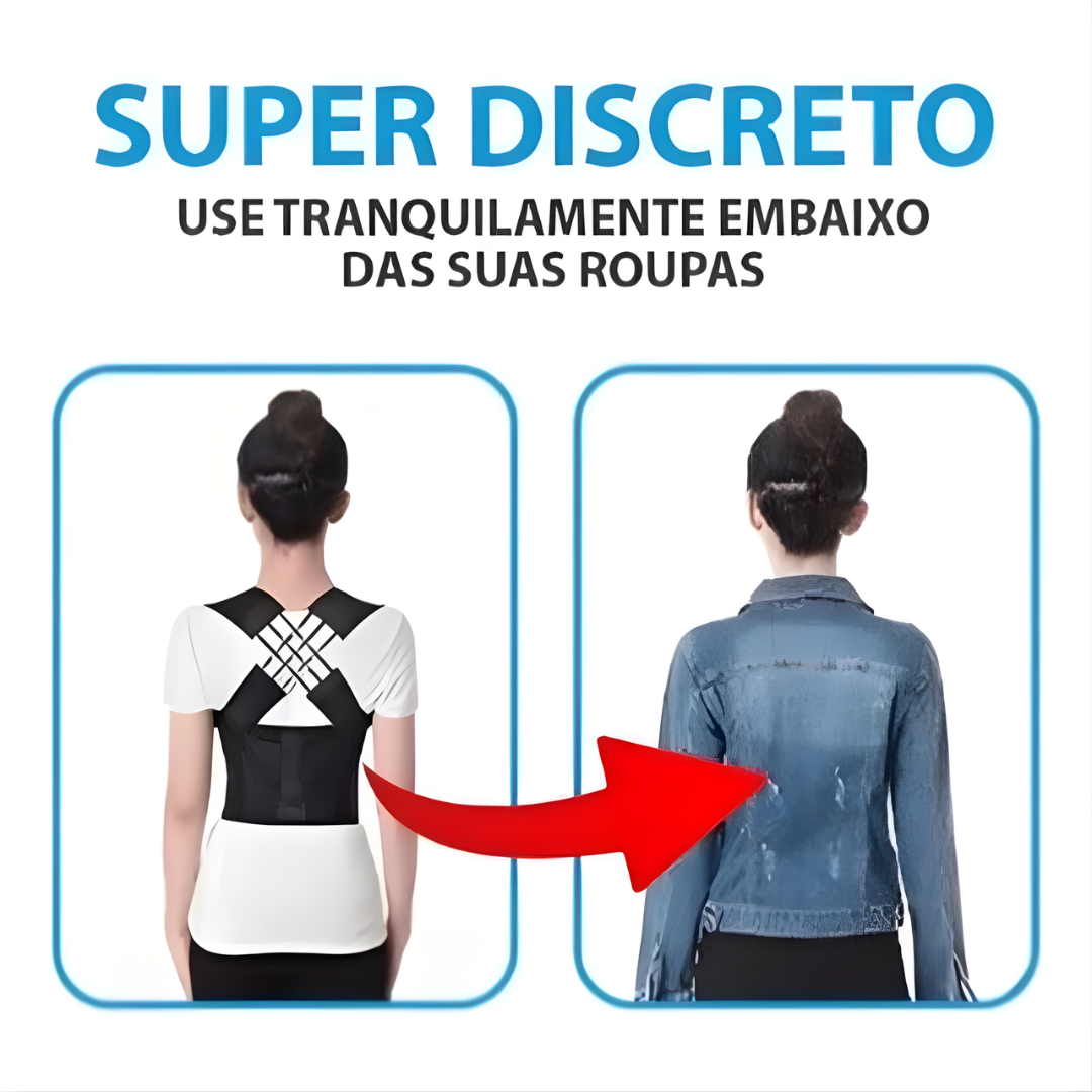 Corretor Postural Ergonômico Pro Max - Alinha Coluna Ajusta Postura Unissex