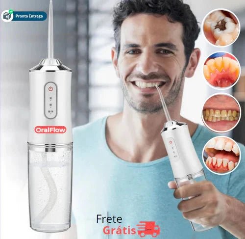 OralFlow + Kit de Acessórios Grátis! Revitalize seu sorriso com o poder da limpeza completa e eficaz!