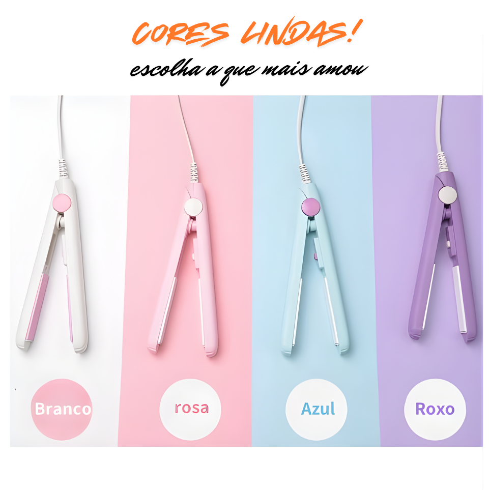 MINI MODELADOR VERSÁTIL PLUS PROFISSIONAL - Bivolt Portátil Alisa Modela Faz Cachos Retoca Pontas Franja