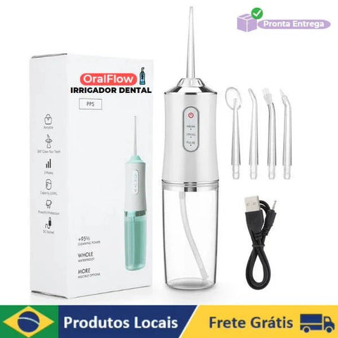 OralFlow + Kit de Acessórios Grátis! Revitalize seu sorriso com o poder da limpeza completa e eficaz!