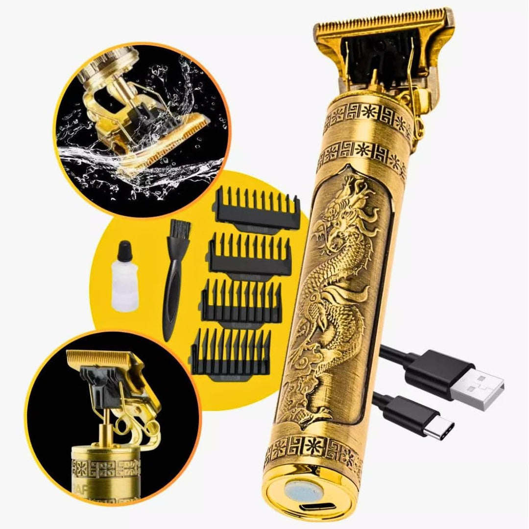 Barbeador Elétrico Profissional Golden Dragon - Faça a Barba em Poucos Segundos