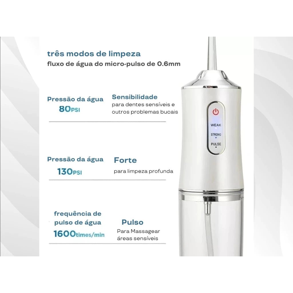 OralFlow + Kit de Acessórios Grátis! Revitalize seu sorriso com o poder da limpeza completa e eficaz!
