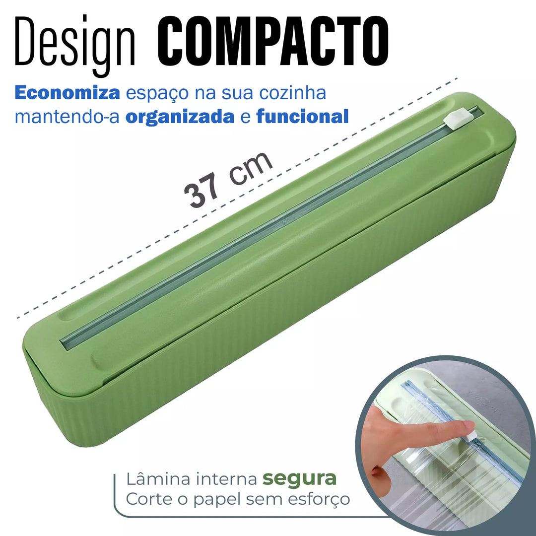 Suporte Papel Filme Porta Rolo Aluminio Corta Facil Magnetico