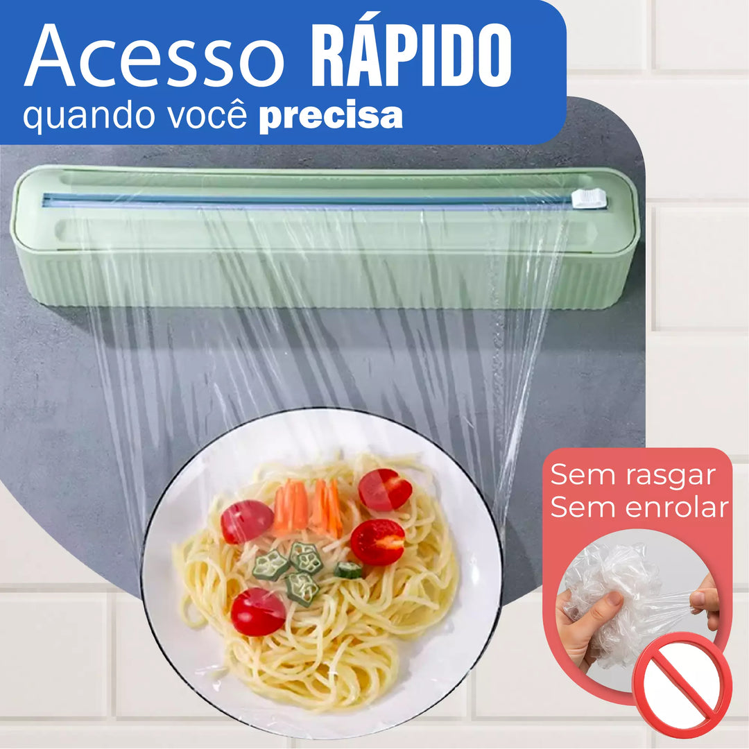 Suporte Papel Filme Porta Rolo Aluminio Corta Facil Magnetico