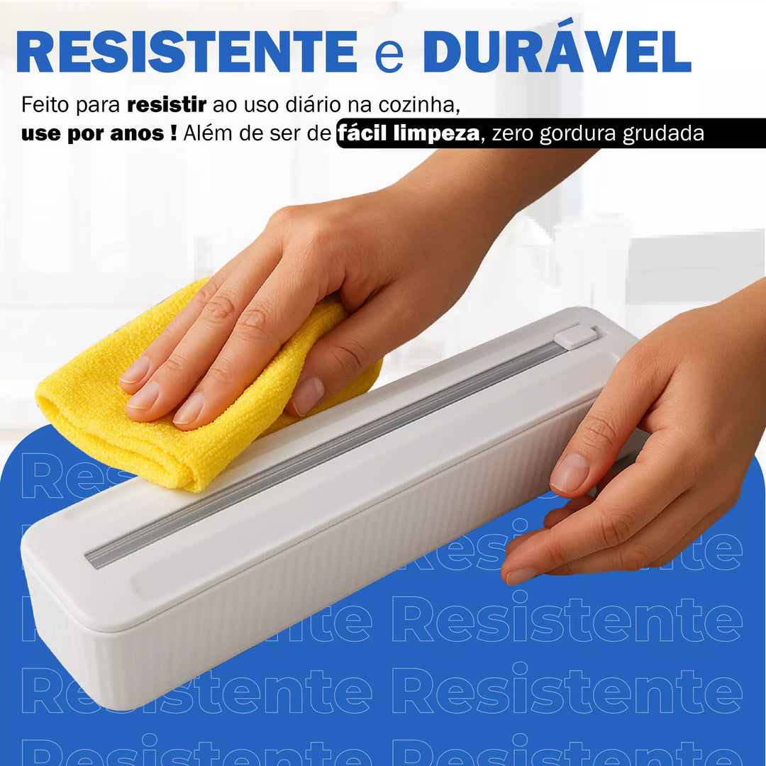Suporte Papel Filme Porta Rolo Aluminio Corta Facil Magnetico