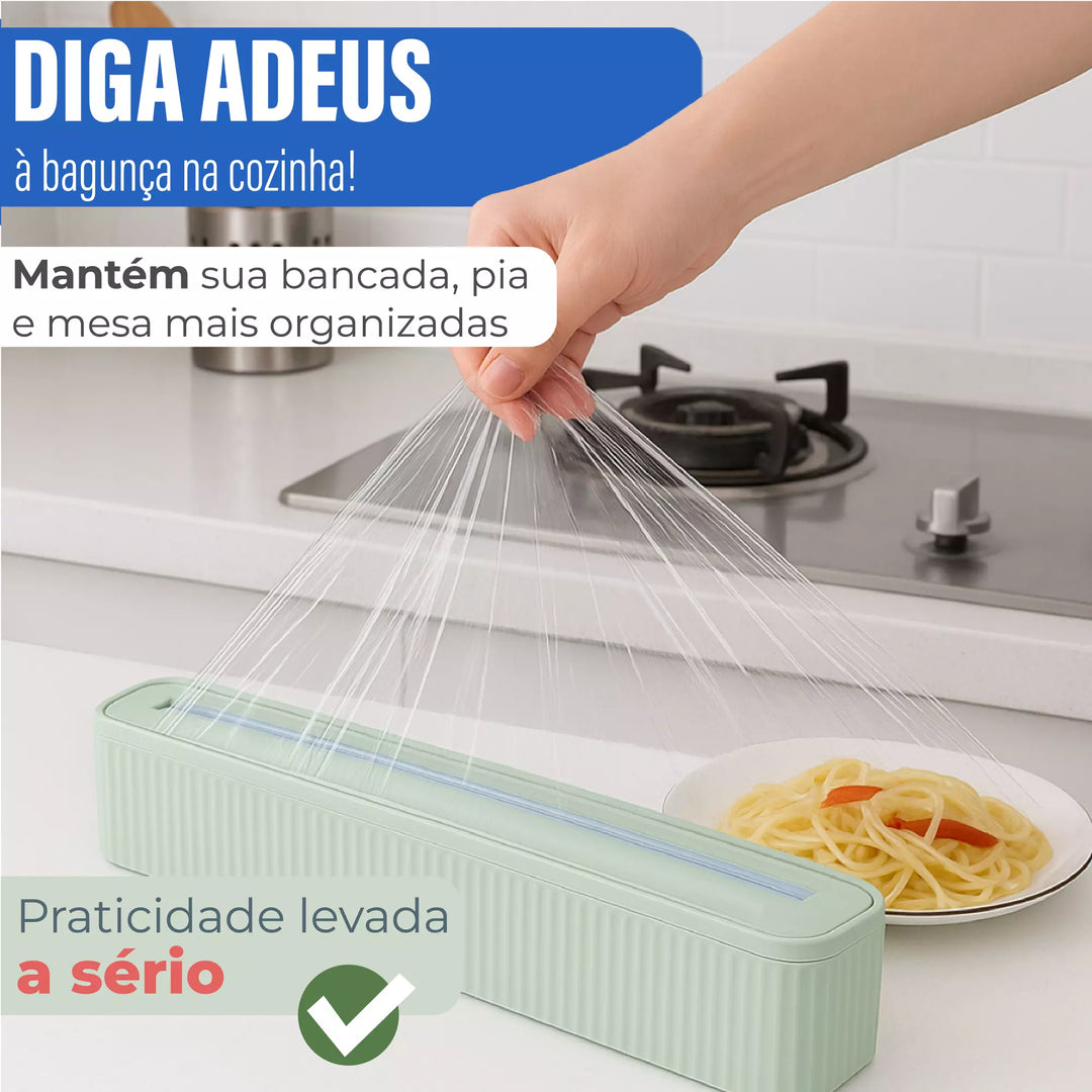 Suporte Papel Filme Porta Rolo Aluminio Corta Facil Magnetico