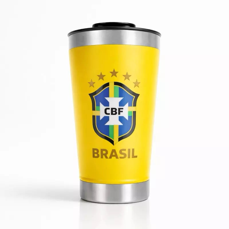 Copo Térmico PERSONALIZADO 473mL com Logo Copa do mundo COM TAMPA gravação a laser
