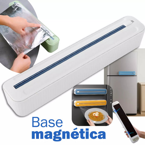 Suporte Papel Filme Porta Rolo Aluminio Corta Facil Magnetico