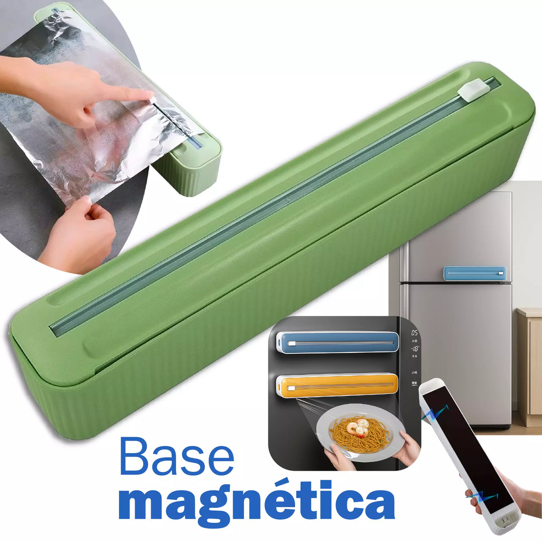 Suporte Papel Filme Porta Rolo Aluminio Corta Facil Magnetico