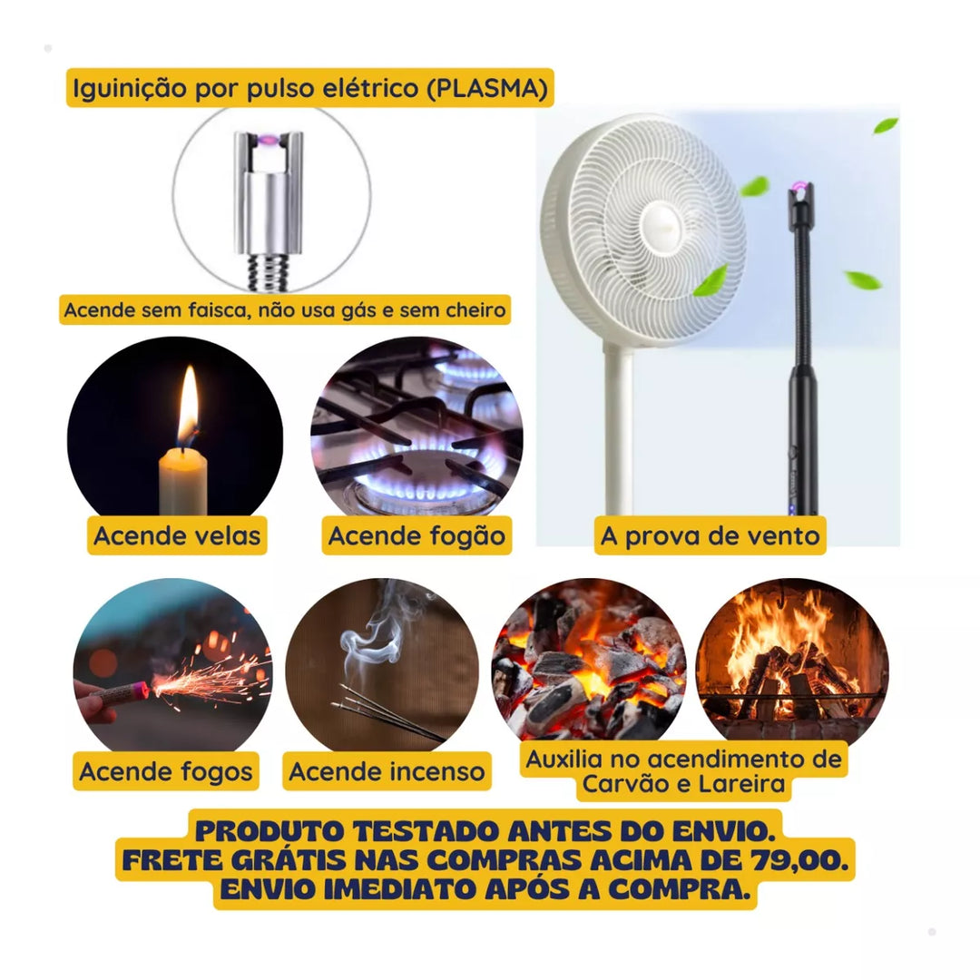 Acendedor Elétrico Definitivo - Recarregável