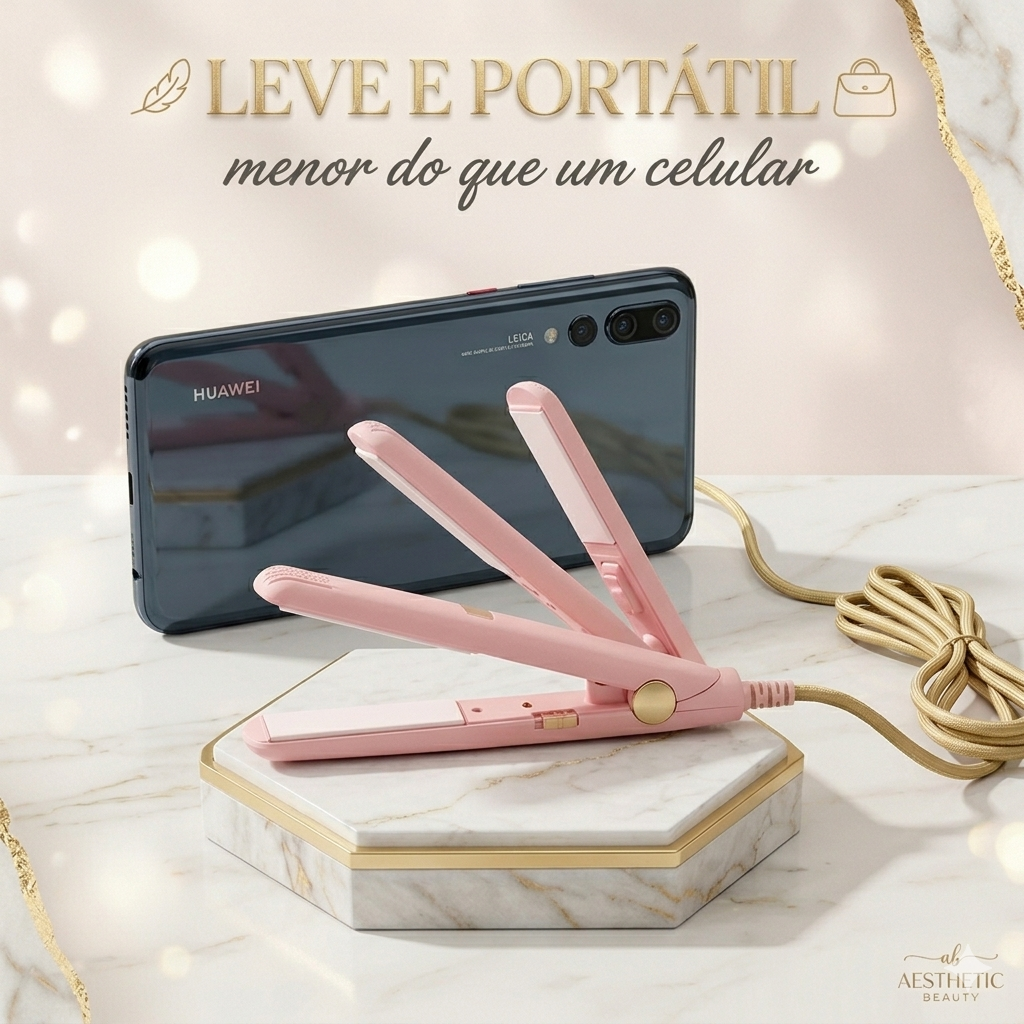 MINI MODELADOR VERSÁTIL PLUS PROFISSIONAL - Bivolt Portátil Alisa Modela Faz Cachos Retoca Pontas Franja