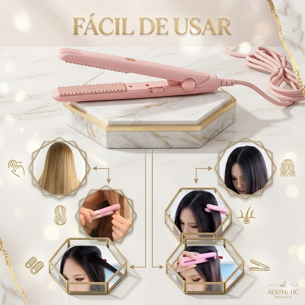 MINI MODELADOR VERSÁTIL PLUS PROFISSIONAL - Bivolt Portátil Alisa Modela Faz Cachos Retoca Pontas Franja
