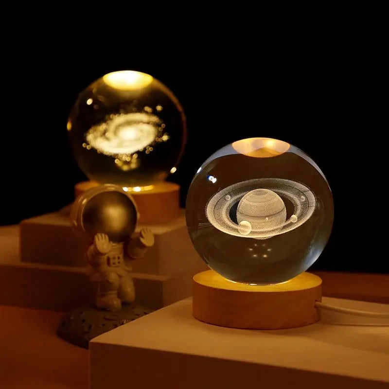 Luminária LED de Cristal 3D - Decoração para Casa