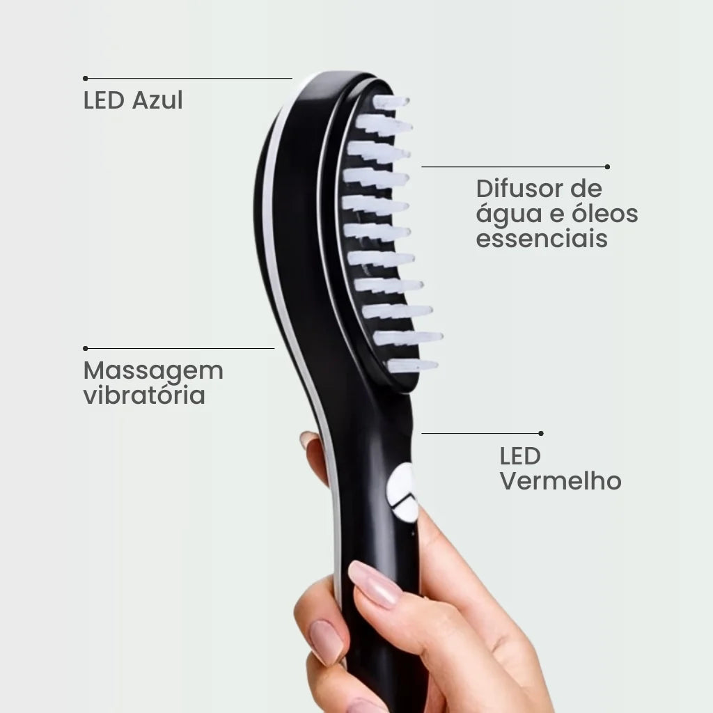 Escova de Terapia Capilar à Laser: TheraBrush Smarts 4 em 1 - Tratamento Capilar e Antiqueda