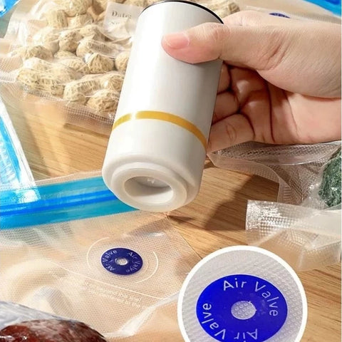 Kit 10 Sacos Á Vácuo Reutilizável Transparente Com Válvula E Bomba USB Recarregável Bivolt