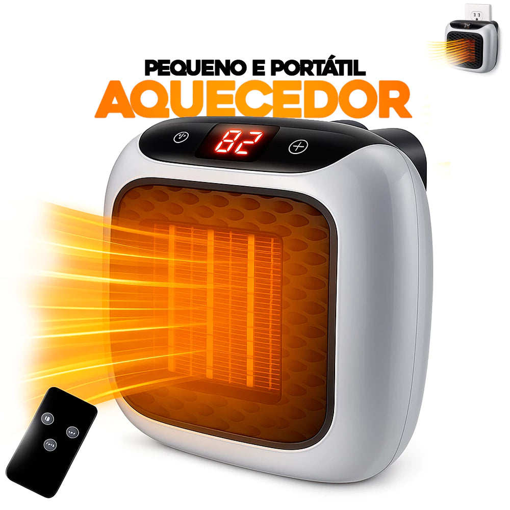 Aquecedor Portátil HeatBox com Controle Remoto Bivolt (50% OFF + FRETE GRÁTIS)