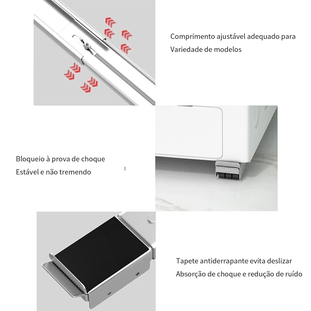 Base com Rodinhas para Moveis Ajustável | FlexMove - Mova Geladeira Fogão Freezer Máquina Sem Esforço ou Perigo