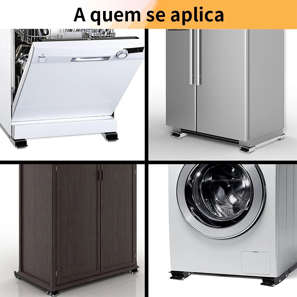 Base com Rodinhas para Moveis Ajustável | FlexMove - Mova Geladeira Fogão Freezer Máquina Sem Esforço ou Perigo