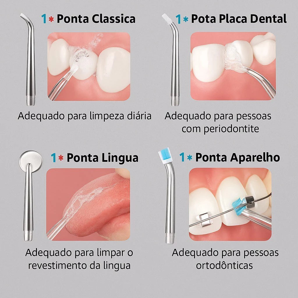 Irrigador Oral Recarregável - CleanJet - Revitalize seu sorriso com o poder da limpeza completa e eficaz!