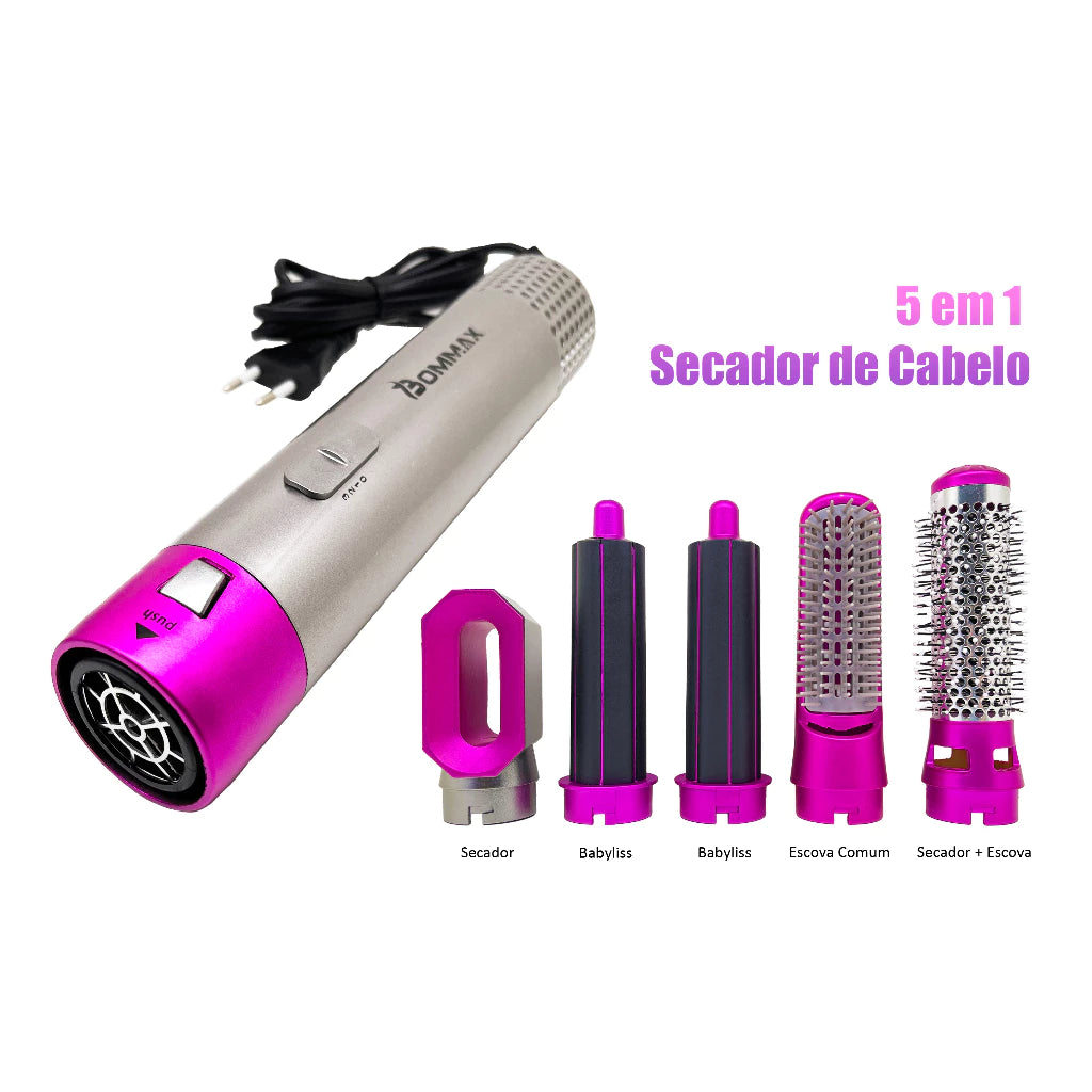 Dany Hair Pro Styler - 5 em 1: Seca, Alisa, Baby liss, Volume e Escova!