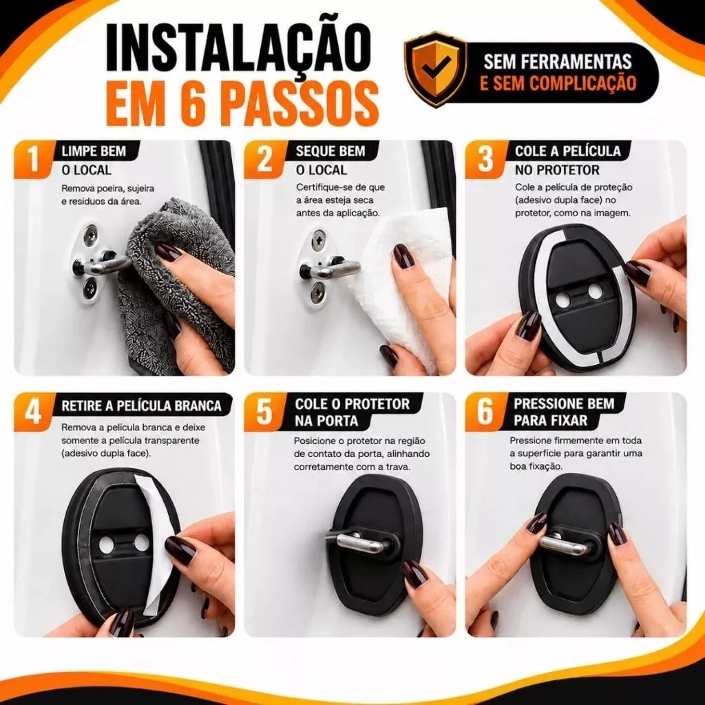 Kit 4 Amortecedor P/ Porta De Carro Anti-impacto Fechadura