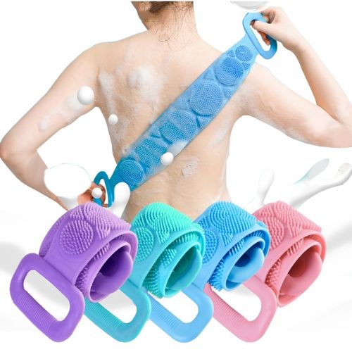 Kit com 4 Escovas de Banho em Silicone Limpeza Esfoliação e Relaxamento