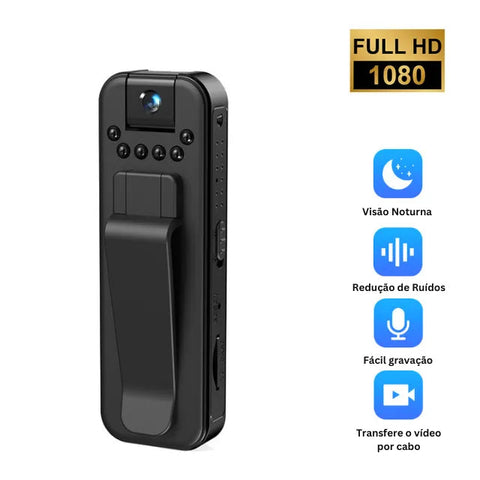 Câmera Gravadora Portátil 1080p Segurança Esportes [Visão Noturna]