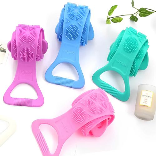 Kit com 4 Escovas de Banho em Silicone Limpeza Esfoliação e Relaxamento