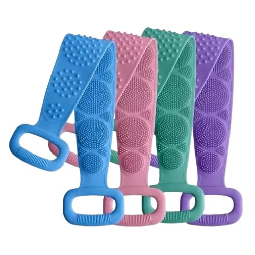 Kit com 4 Escovas de Banho em Silicone Limpeza Esfoliação e Relaxamento