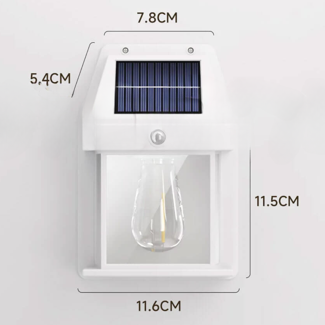 Arandela De Parede Externa Refletor Solar A Prova De Água Com Sensor