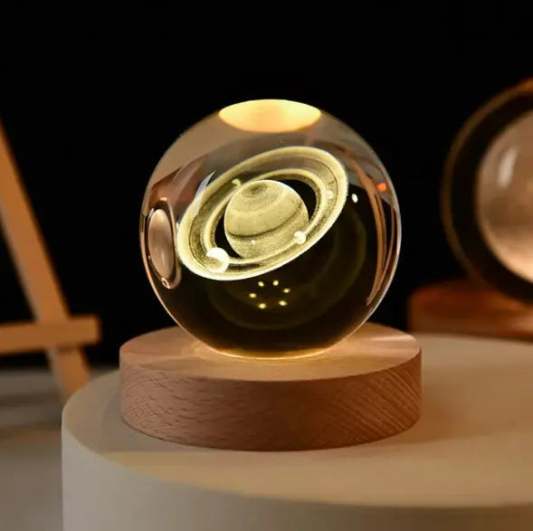 Luminária LED de Cristal 3D - Decoração para Casa