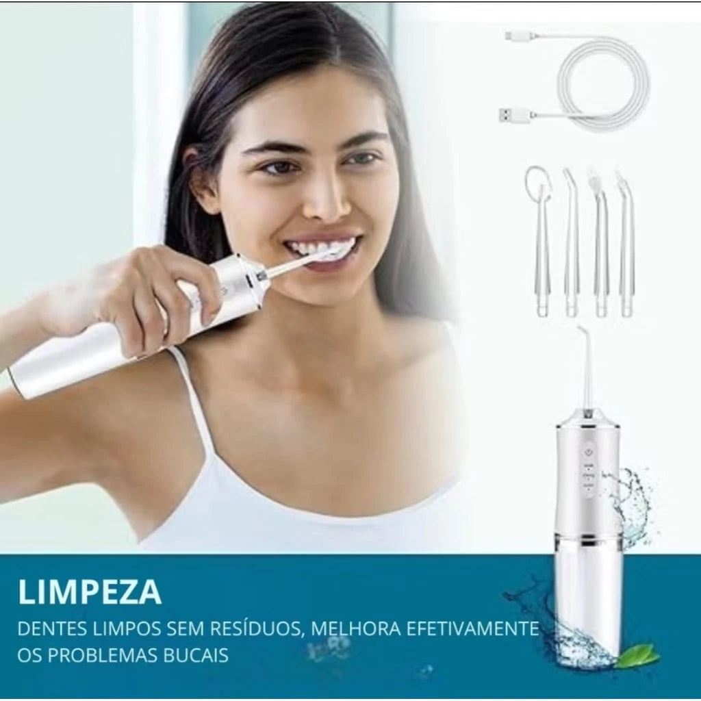 Irrigador Oral Recarregável - CleanJet - Revitalize seu sorriso com o poder da limpeza completa e eficaz!