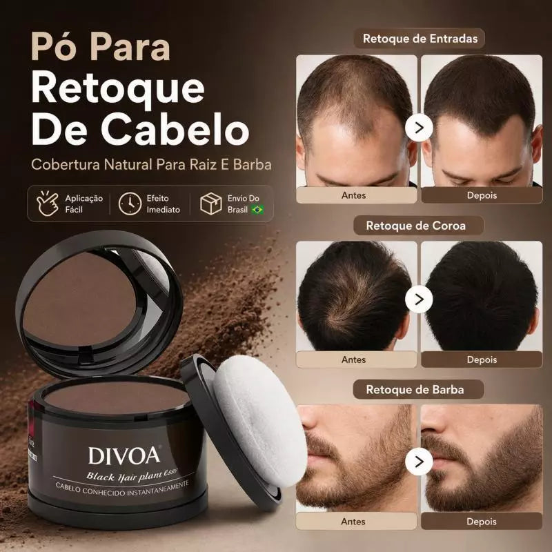Po Para Retoque De Cabelo Calvície Disfarce Capilar Barba Esconder Cabelo Branco Queda Cobertura