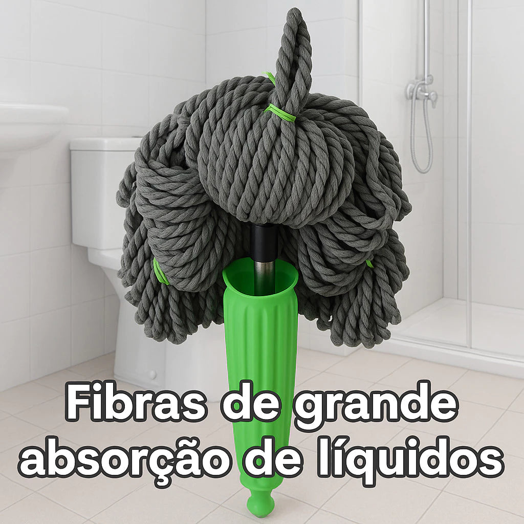 MOP Esfregão 2 em 1 com AUTOSECAGEM Giratório Limpeza Completa